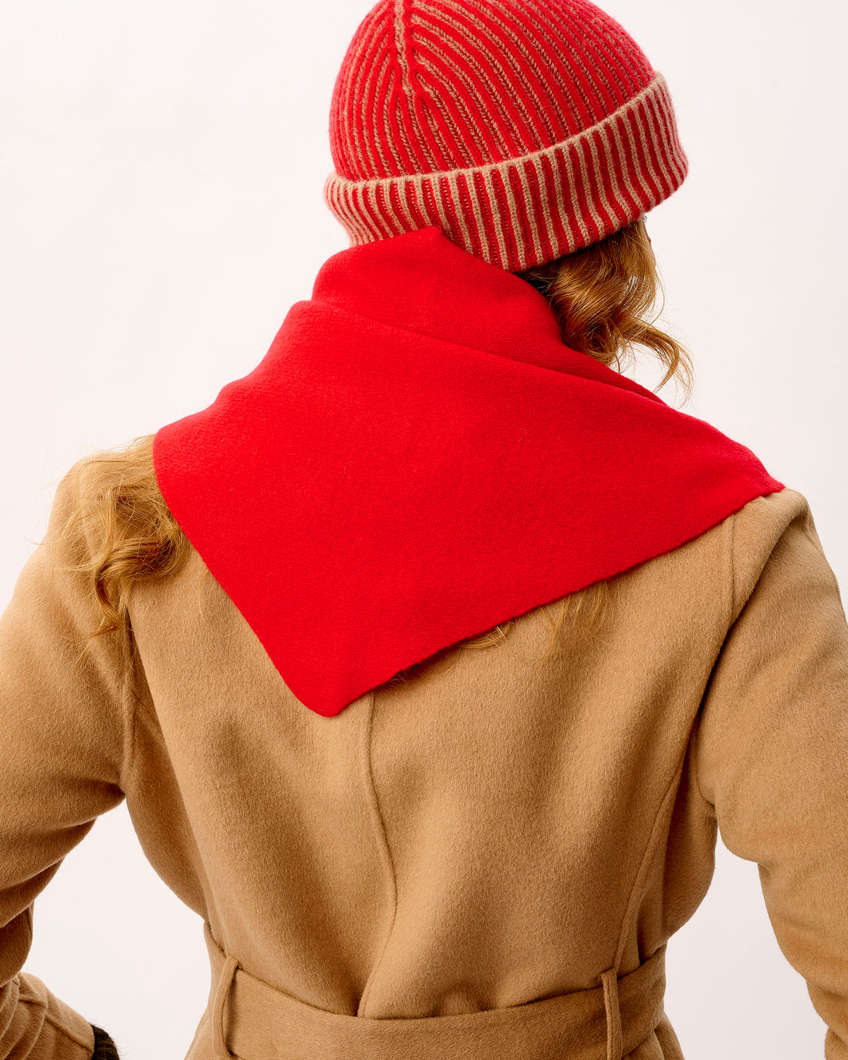 Tartan Scarlet Lambswool Triangle Neck Tie Scarf