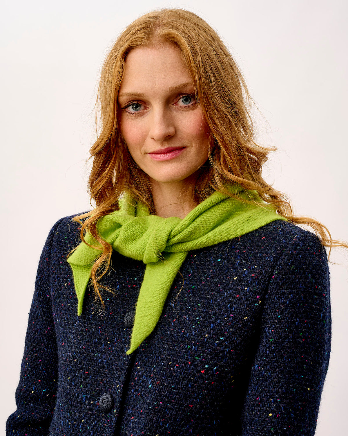 Lime Lambswool Triangle Neck Tie Scarf