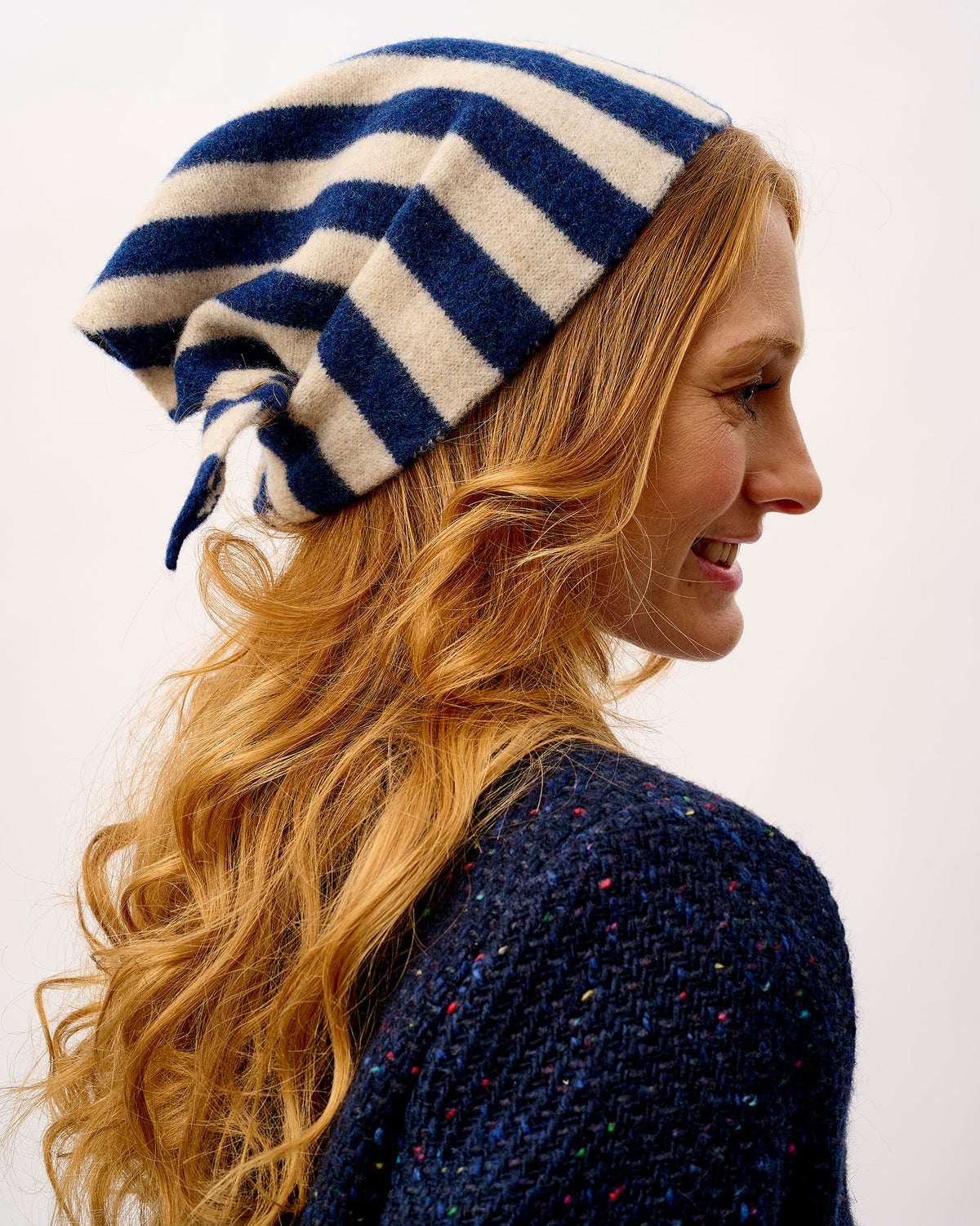 Regatta & Linen Scout Stripe Lambswool Triangle Scarf
