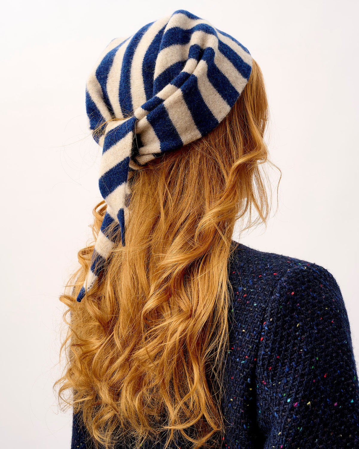 Regatta & Linen Scout Stripe Lambswool Triangle Scarf
