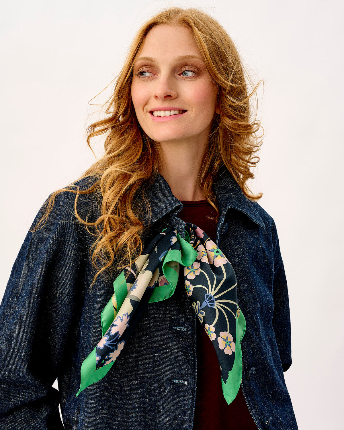 Floral Symphony 100% Silk Scarf