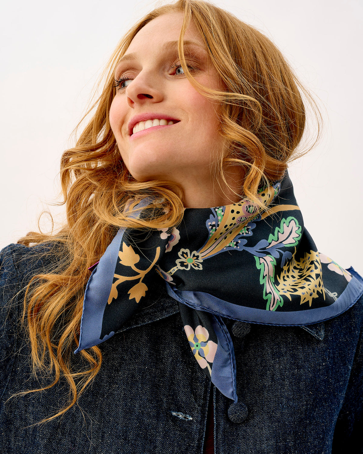 Floral Symphony 100% Silk Scarf
