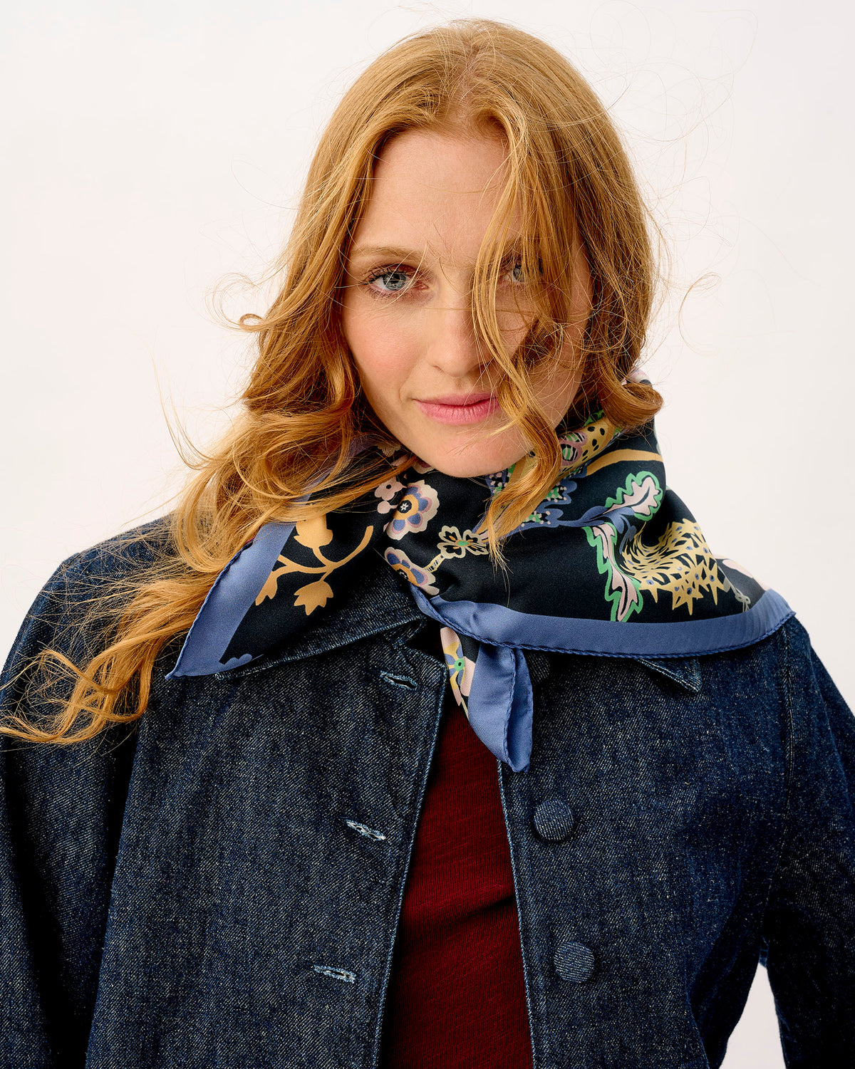 Floral Symphony 100% Silk Scarf
