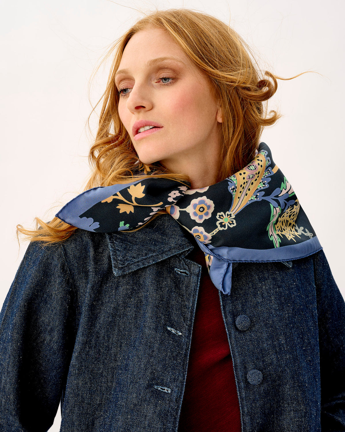 Floral Symphony 100% Silk Scarf