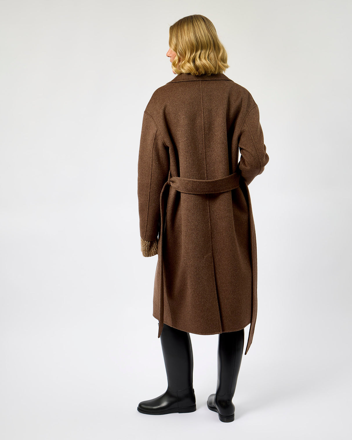 Cocoa Belted Wool Town Coat