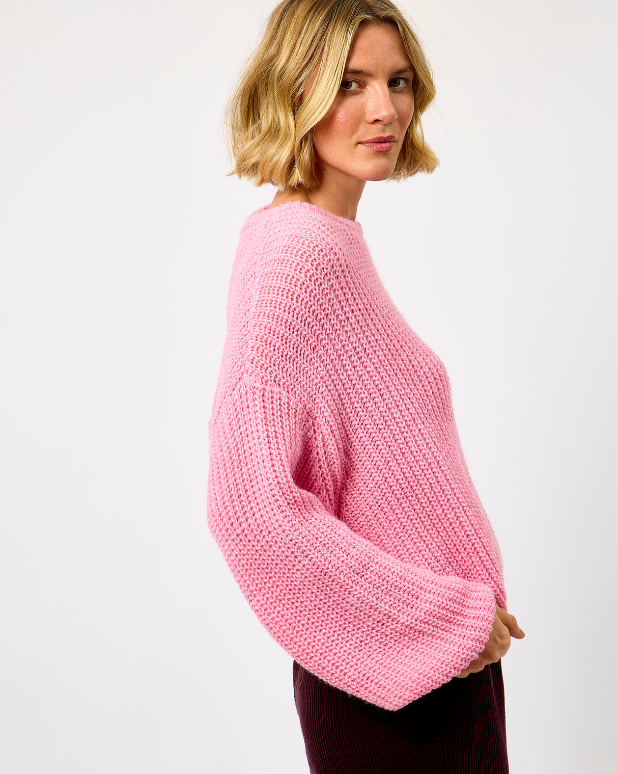 Bon Bon Pink Marl Cyro Knitted Jumper
