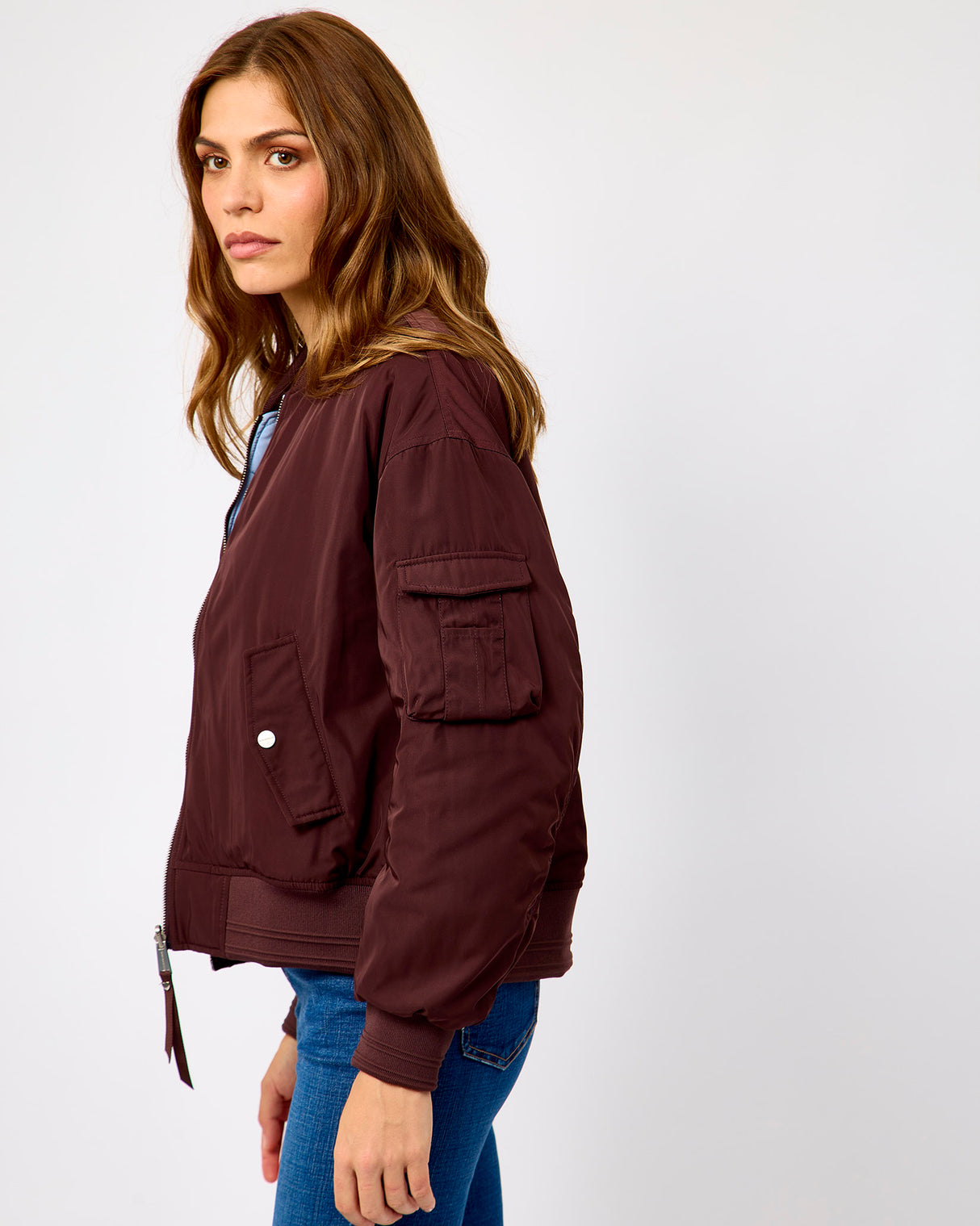 Fudge Cloak & Light Blue Djenna Reversible Bomber Jacket