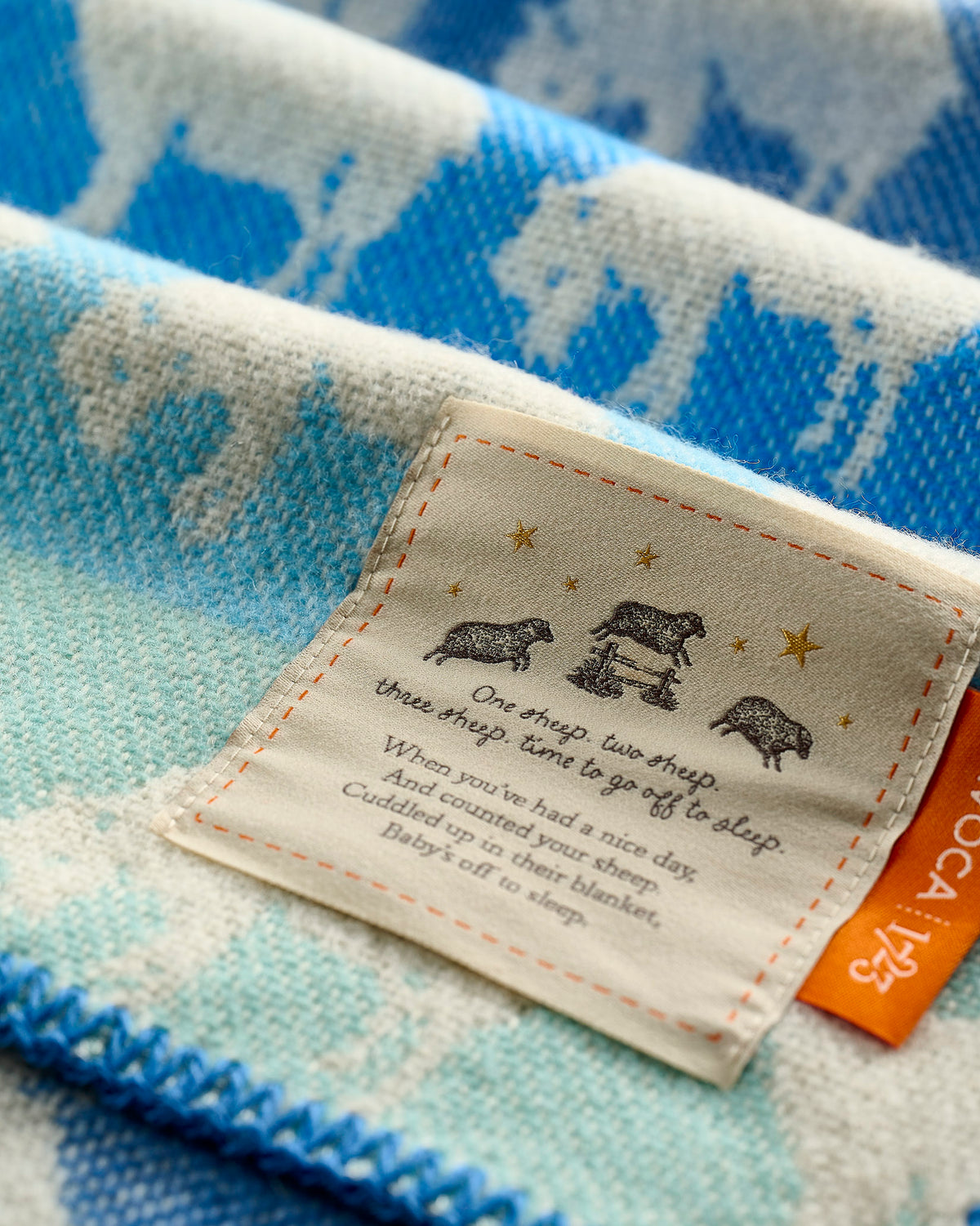 Baa Blue Stripes Fluffy Sheep Baby Blanket