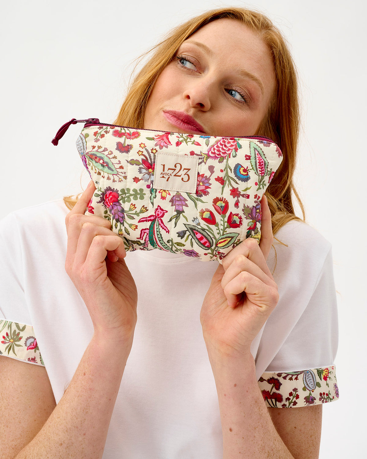 Ivory Forest Friends Quilted Cotton Pouch