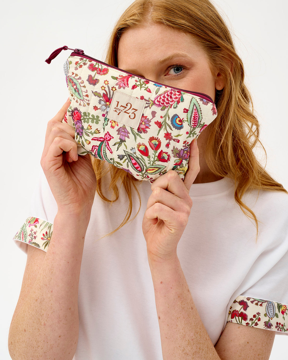 Ivory Forest Friends Quilted Cotton Pouch