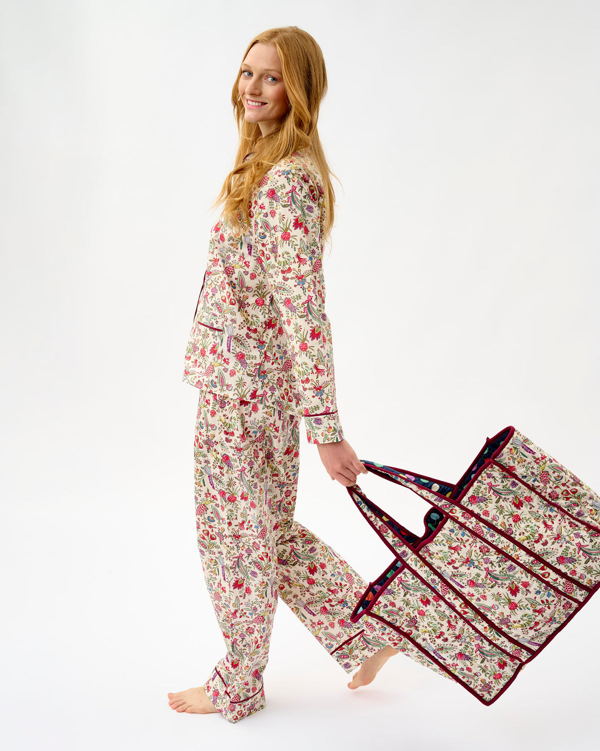Ivory Forest Friends Quilted Cotton Tote Bag