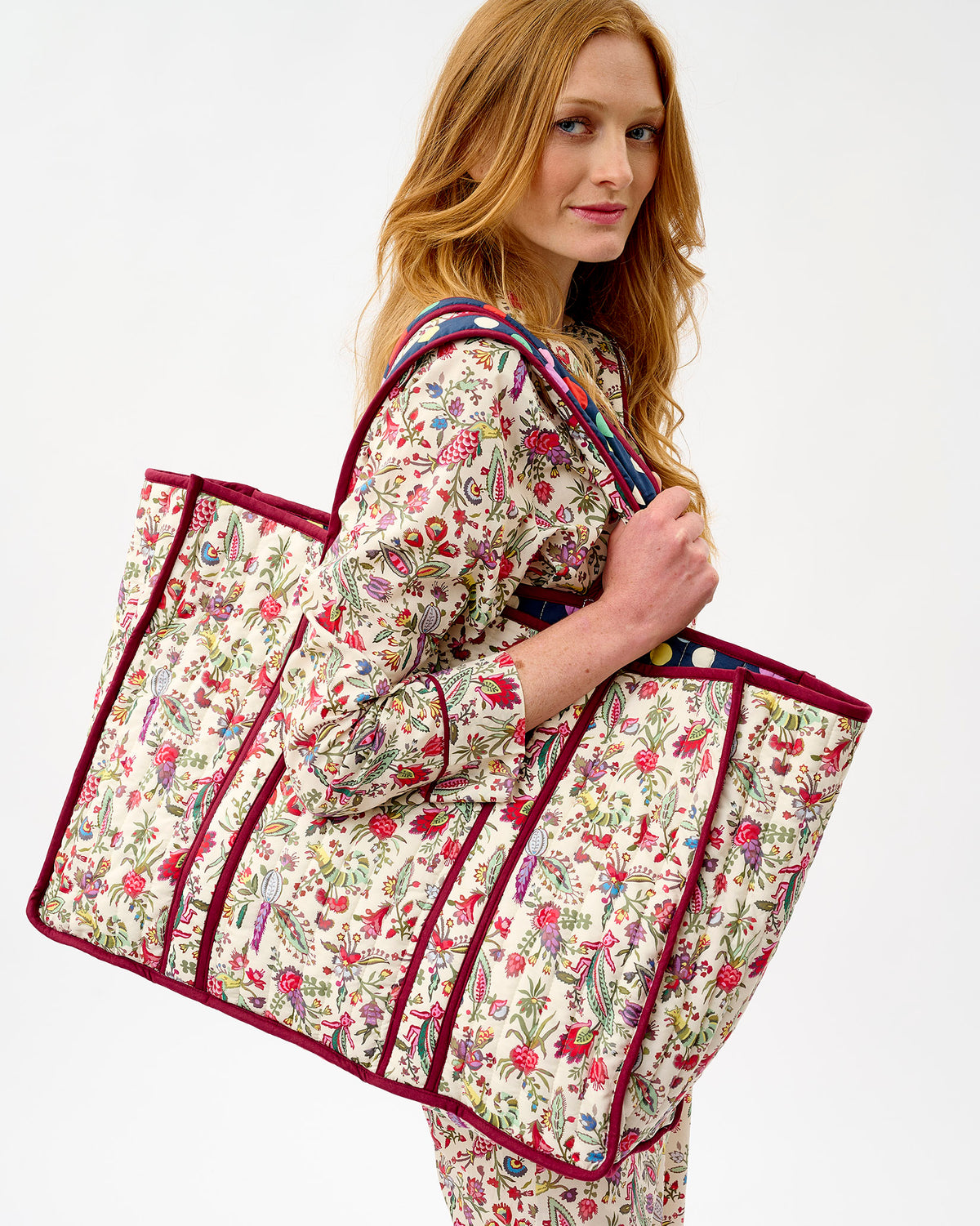 Ivory Forest Friends Quilted Cotton Tote Bag