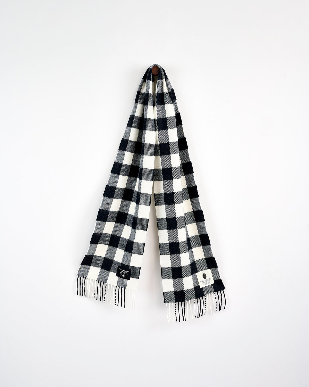 Black, Grey & White Check Oscar Wilde Exam Hall Merino Scarf