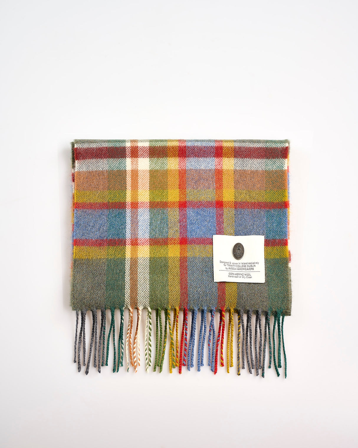 Multicolour Check Jonathan Swift Merino Narrow Scarf