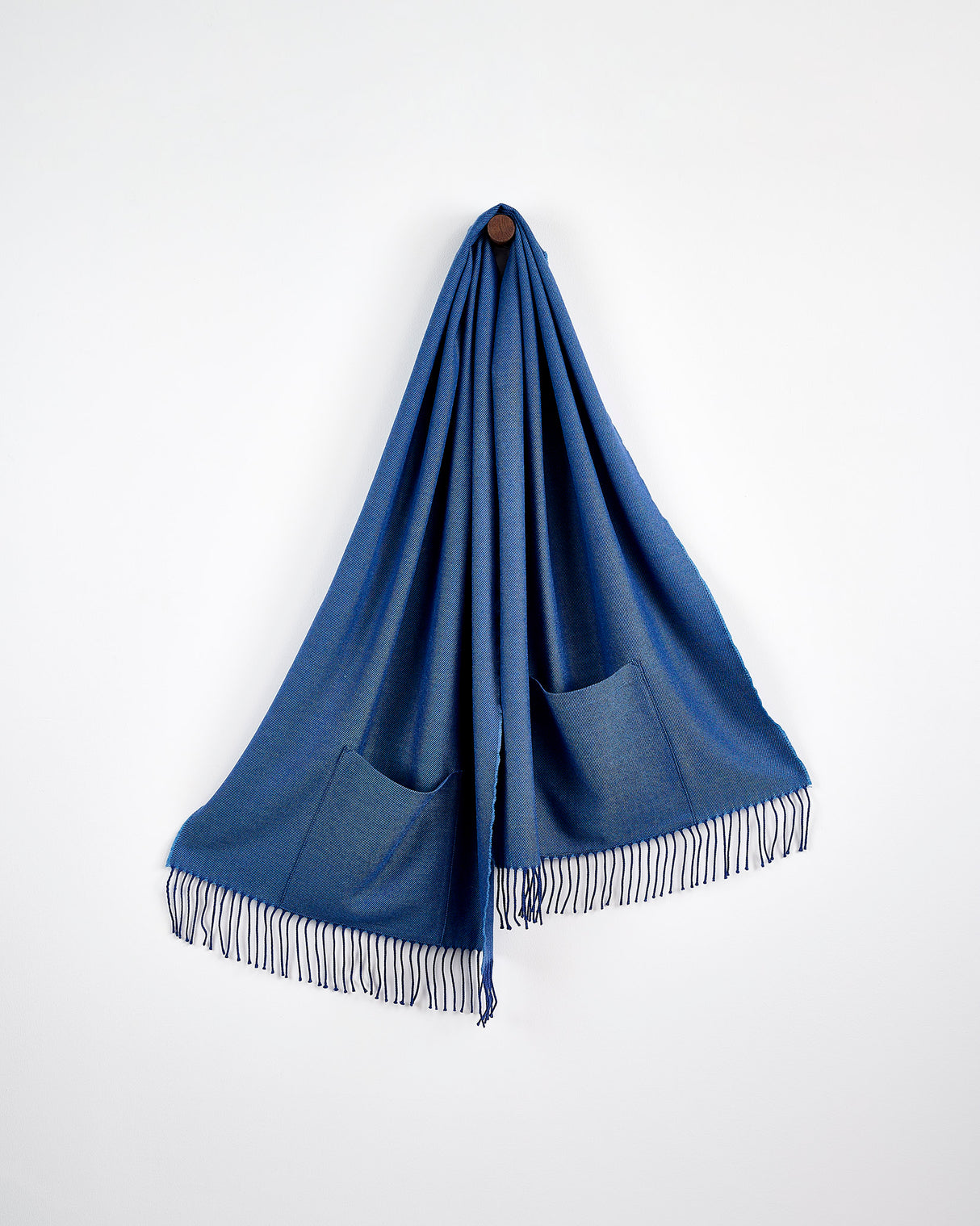 Blue Merino Wool Pocket Wrap