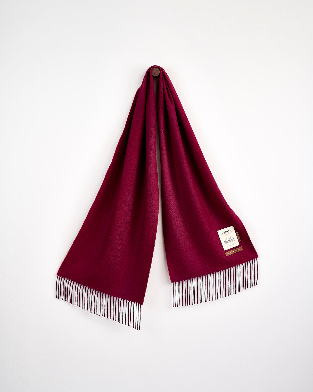 Burgundy Large Herringbone Wide Merino Scarf
