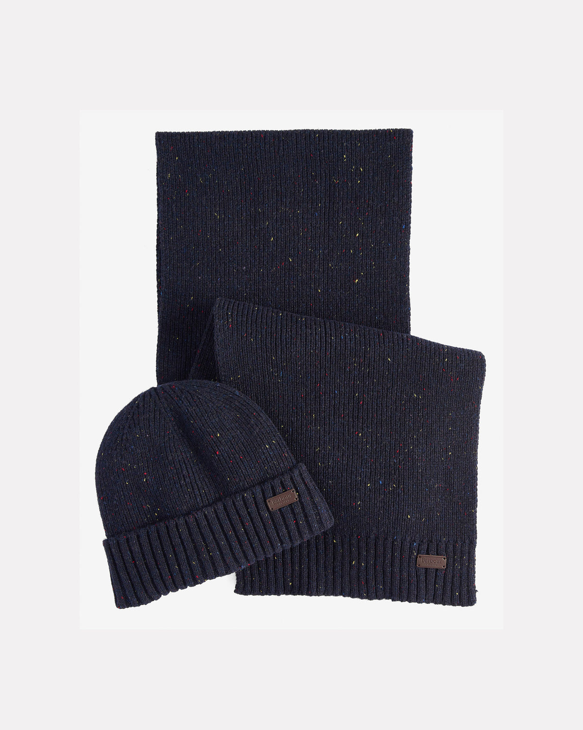Navy Fleck Beanie & Scarf Gift Set