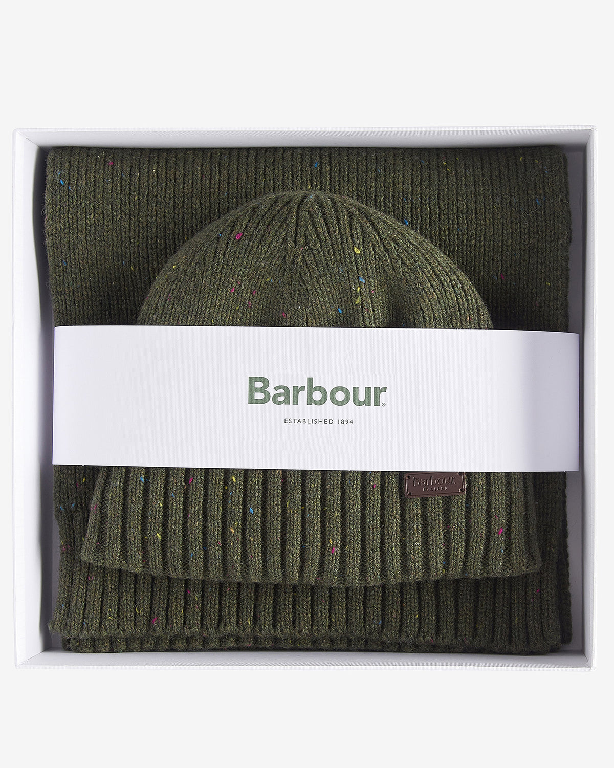 Olive Fleck Beanie & Scarf Gift Set