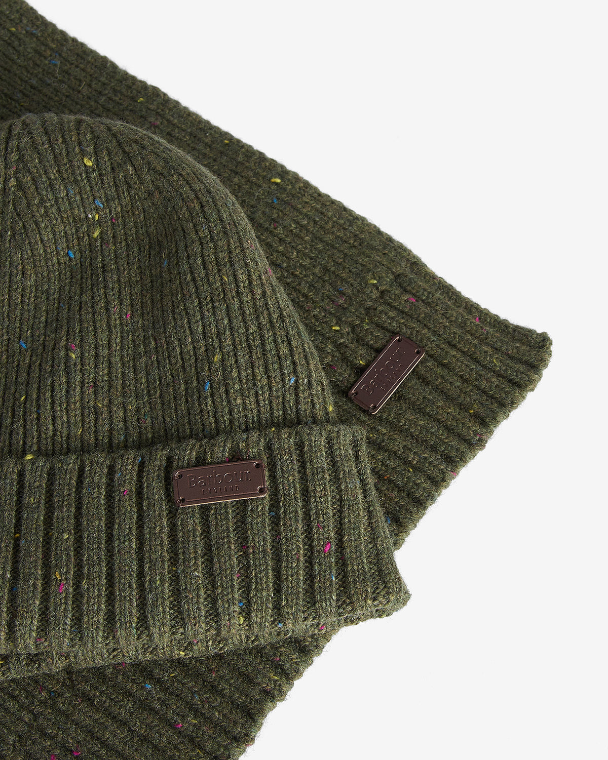 Olive Fleck Beanie & Scarf Gift Set