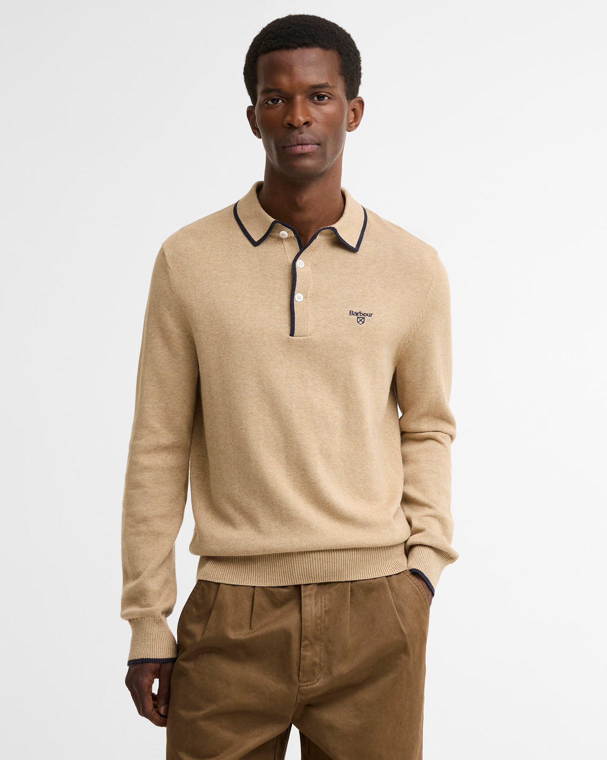 Stone Taunton Knitted Polo Shirt