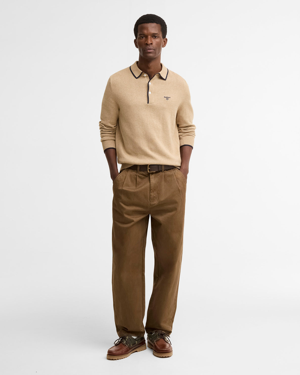 Stone Taunton Knitted Polo Shirt