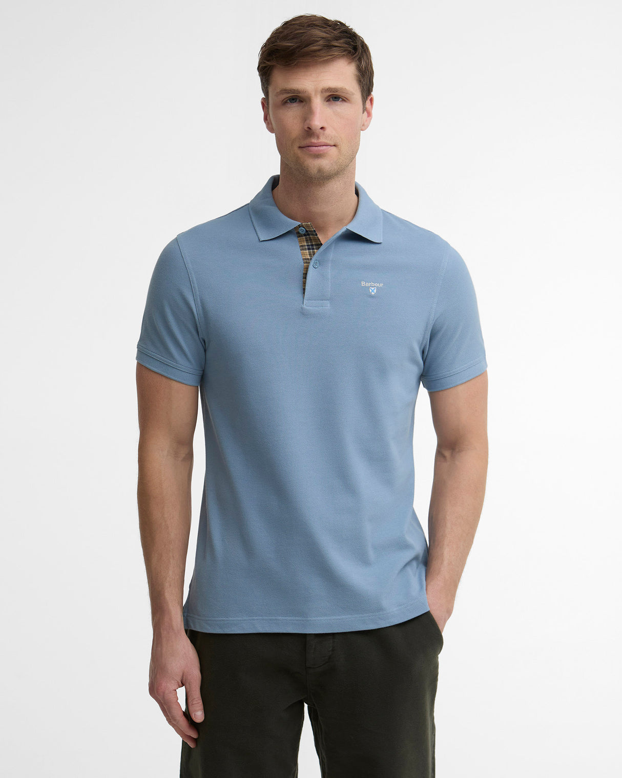 Tartan Blue Pique Polo T-Shirt