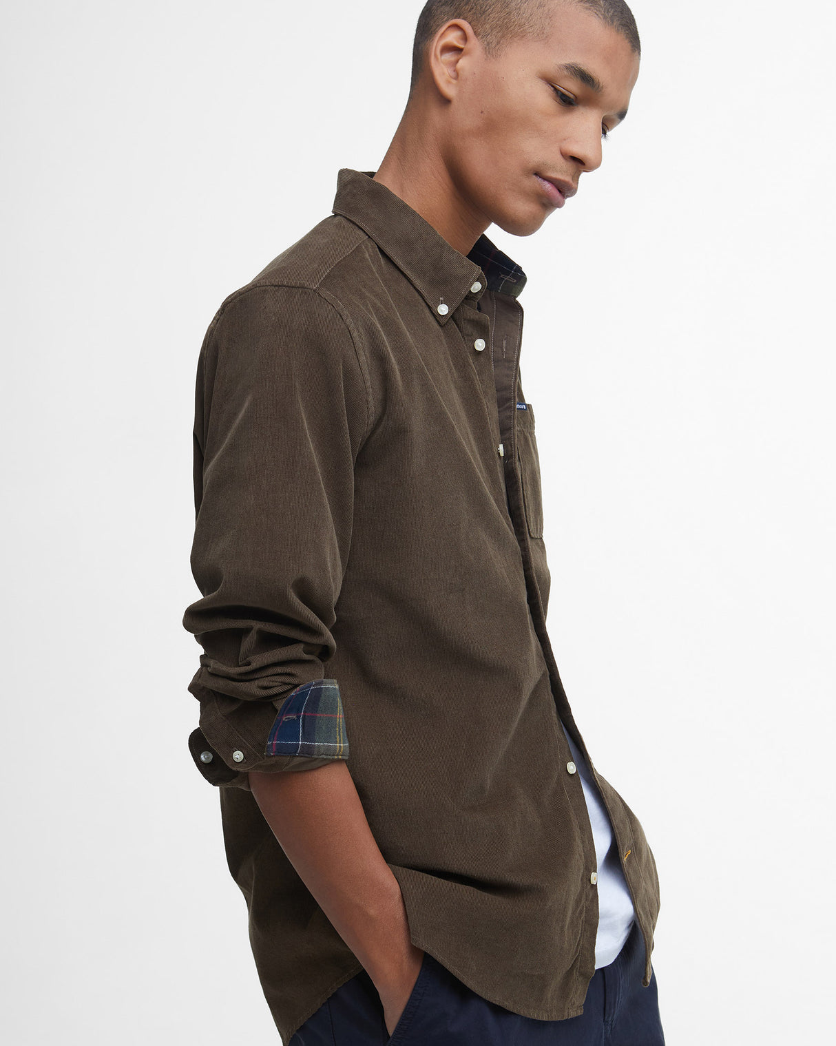 Brown Ramsey Long Sleeve Cord Shirt