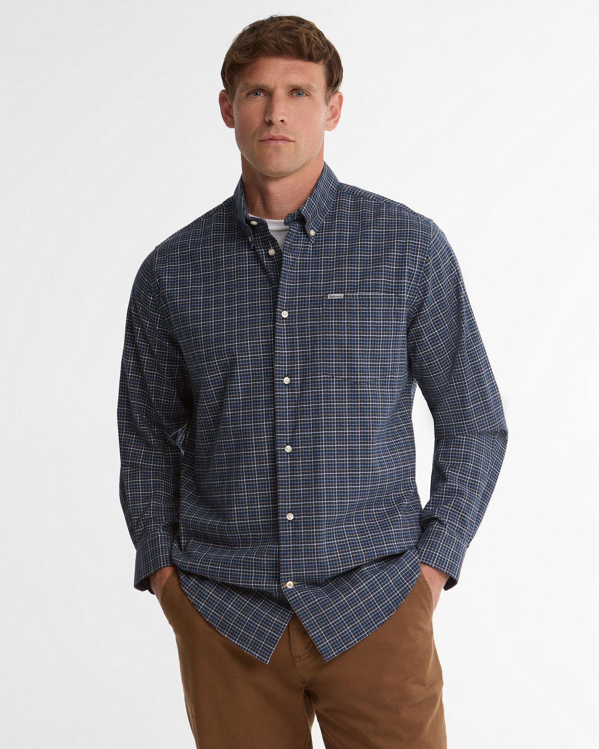 Navy Alderwood Tattersall Check Long Sleeve Shirt