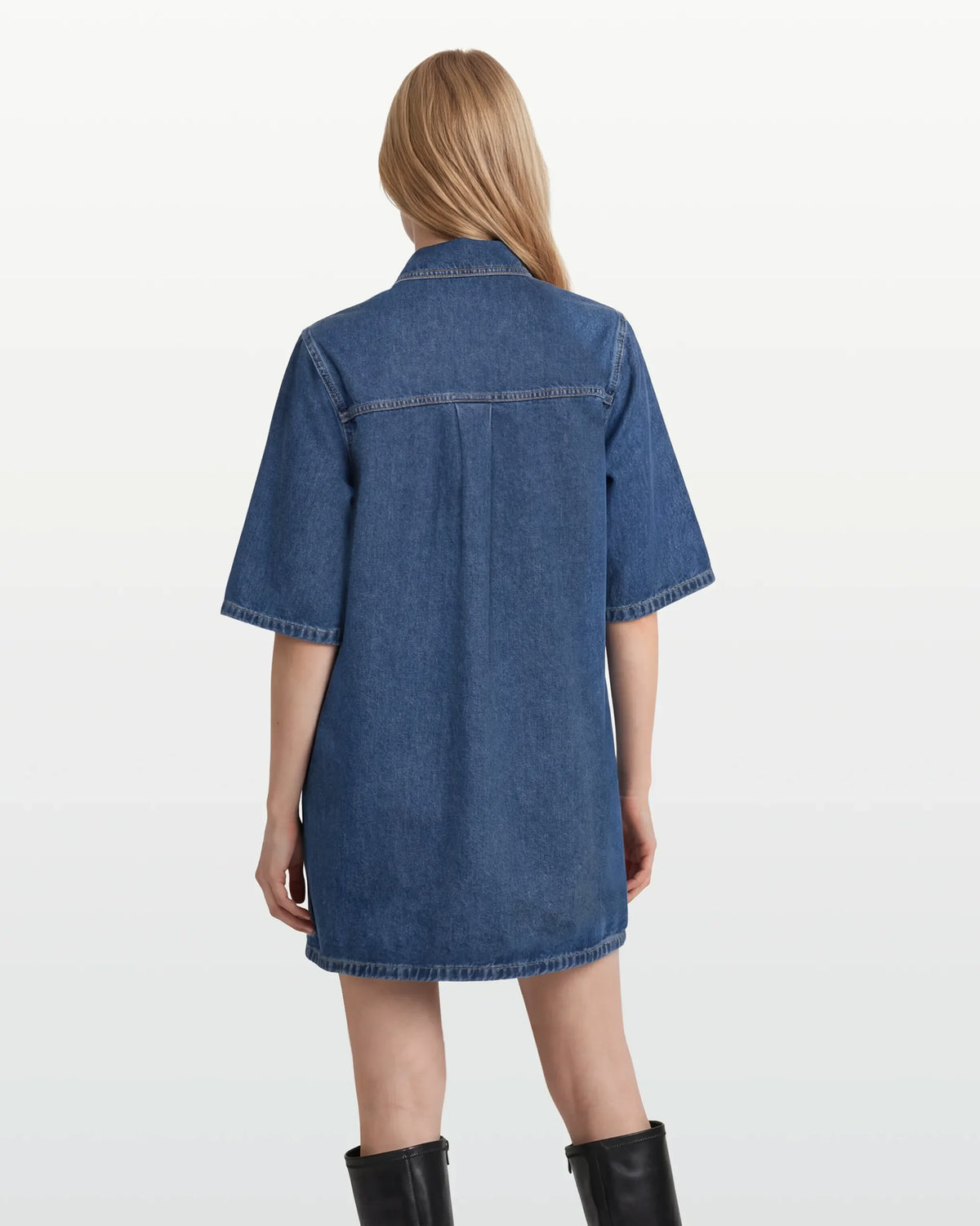 Medium Blue Agathe Short Denim Dress