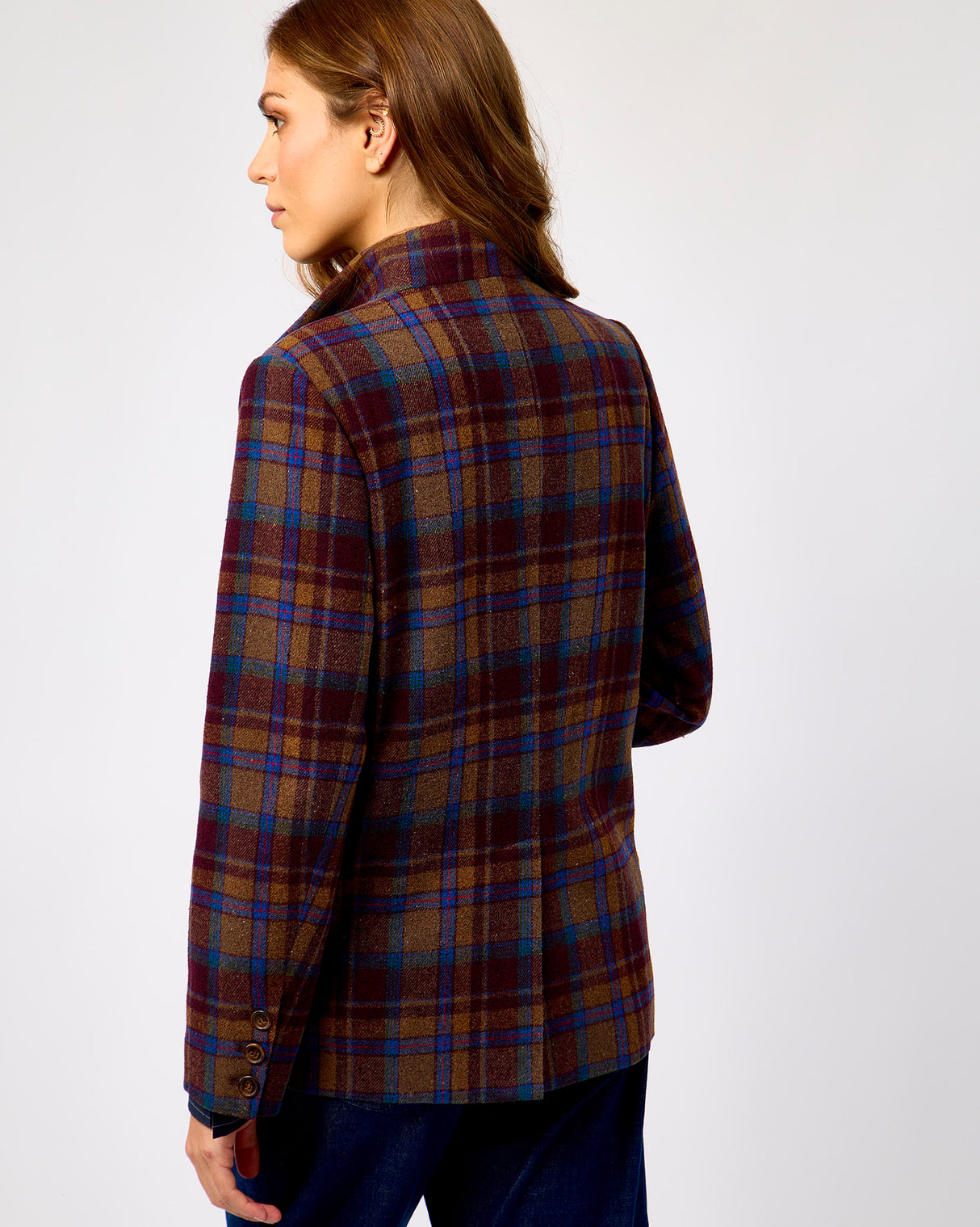 Multicolour Check Pattern Relaxed Blazer