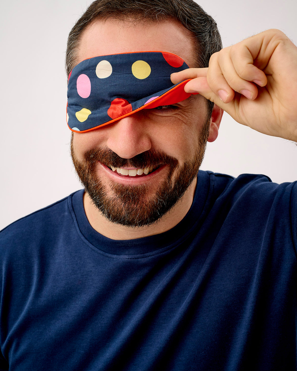 Navy Spots Cotton Eye Mask