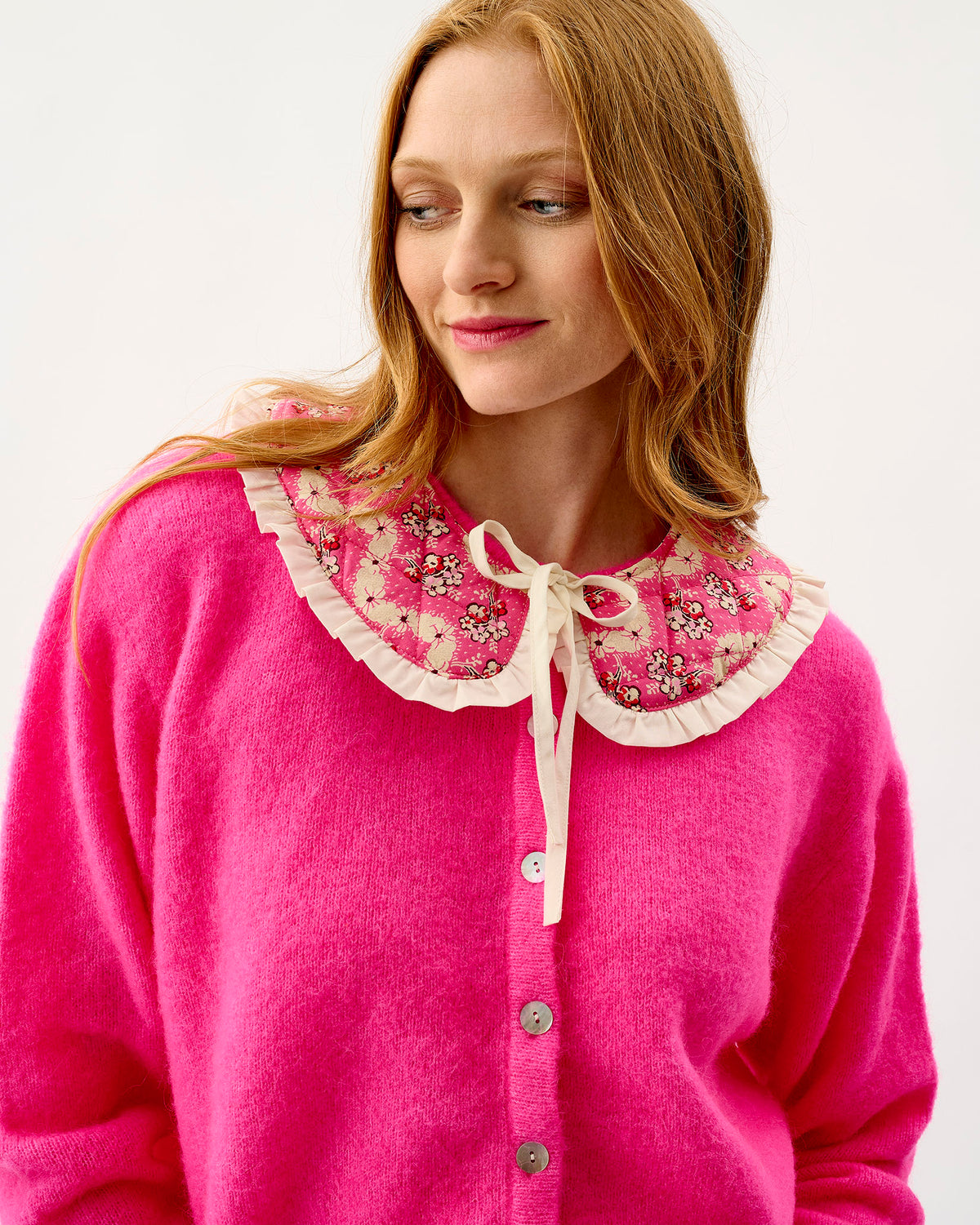 Pink Wave Quilted Cotton Collar