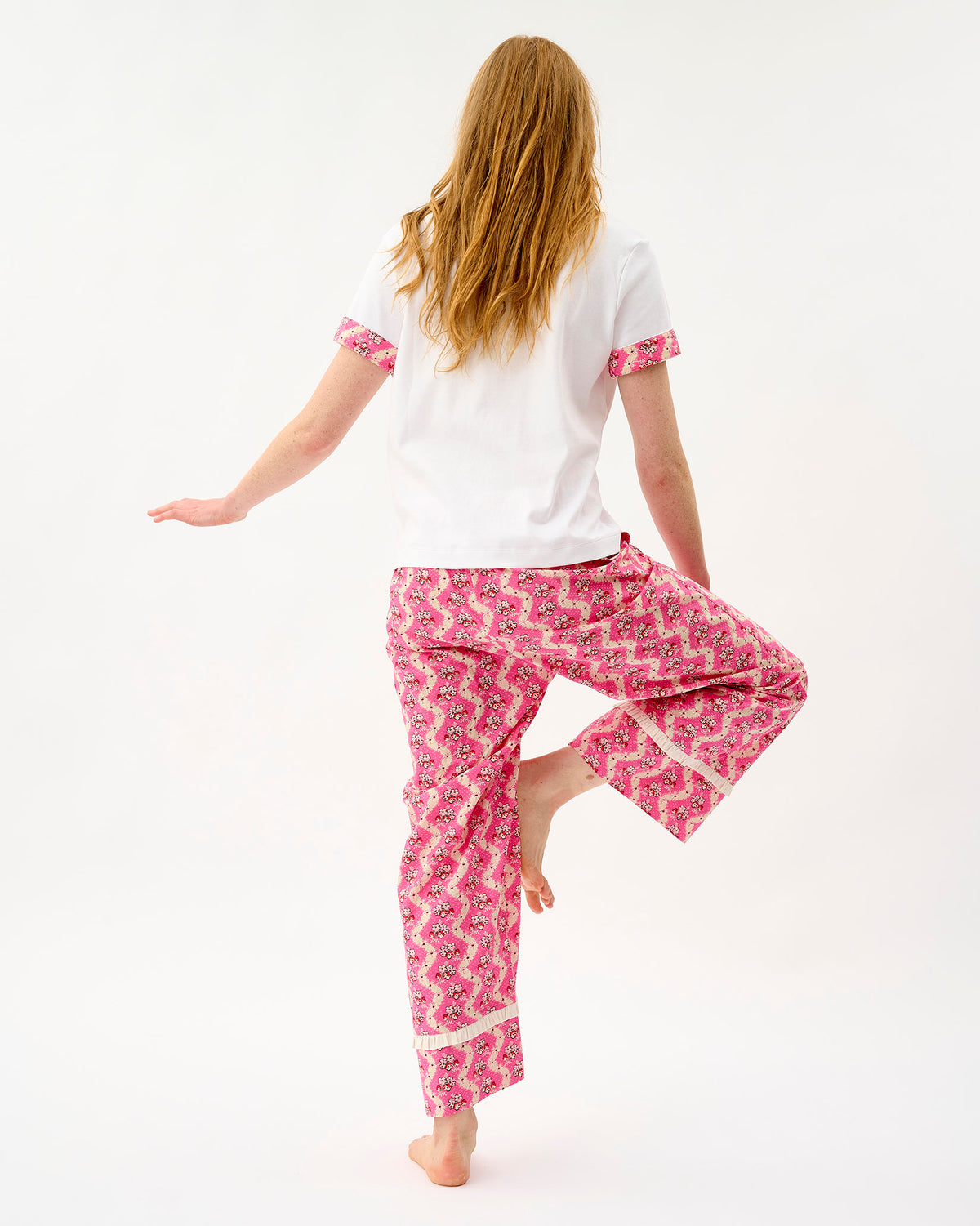 Pink Wave Frill Trim Cotton Bottoms