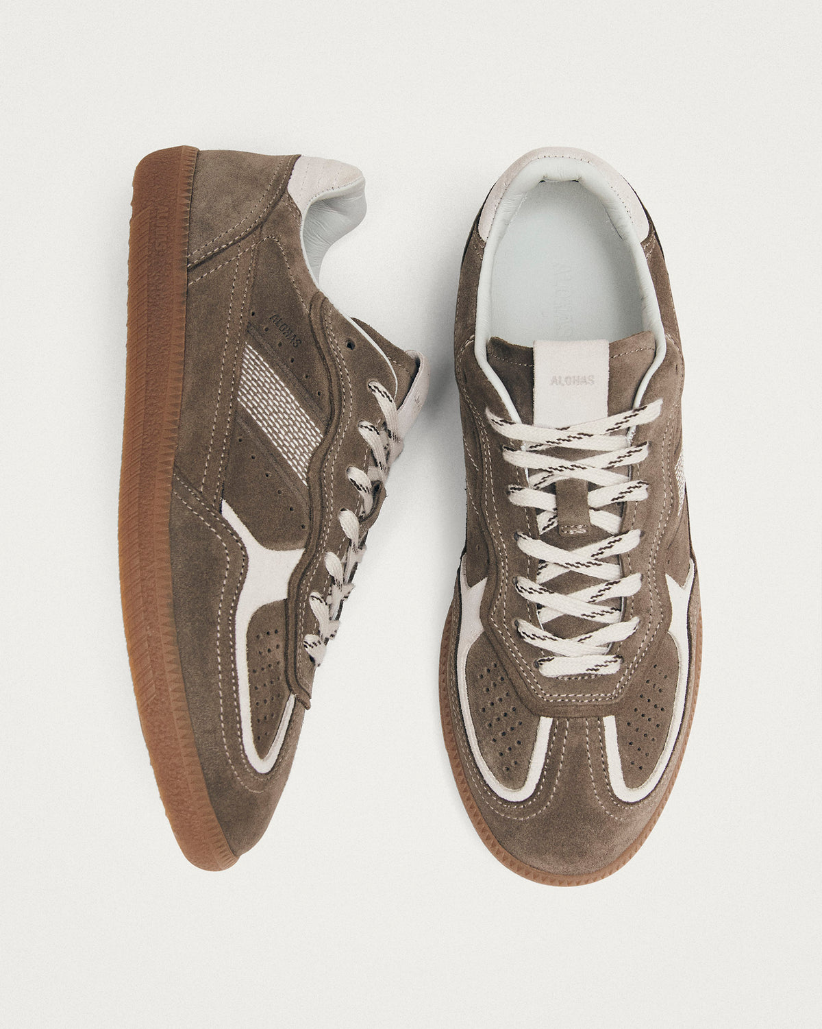 Taupe Rife Leather Trainers