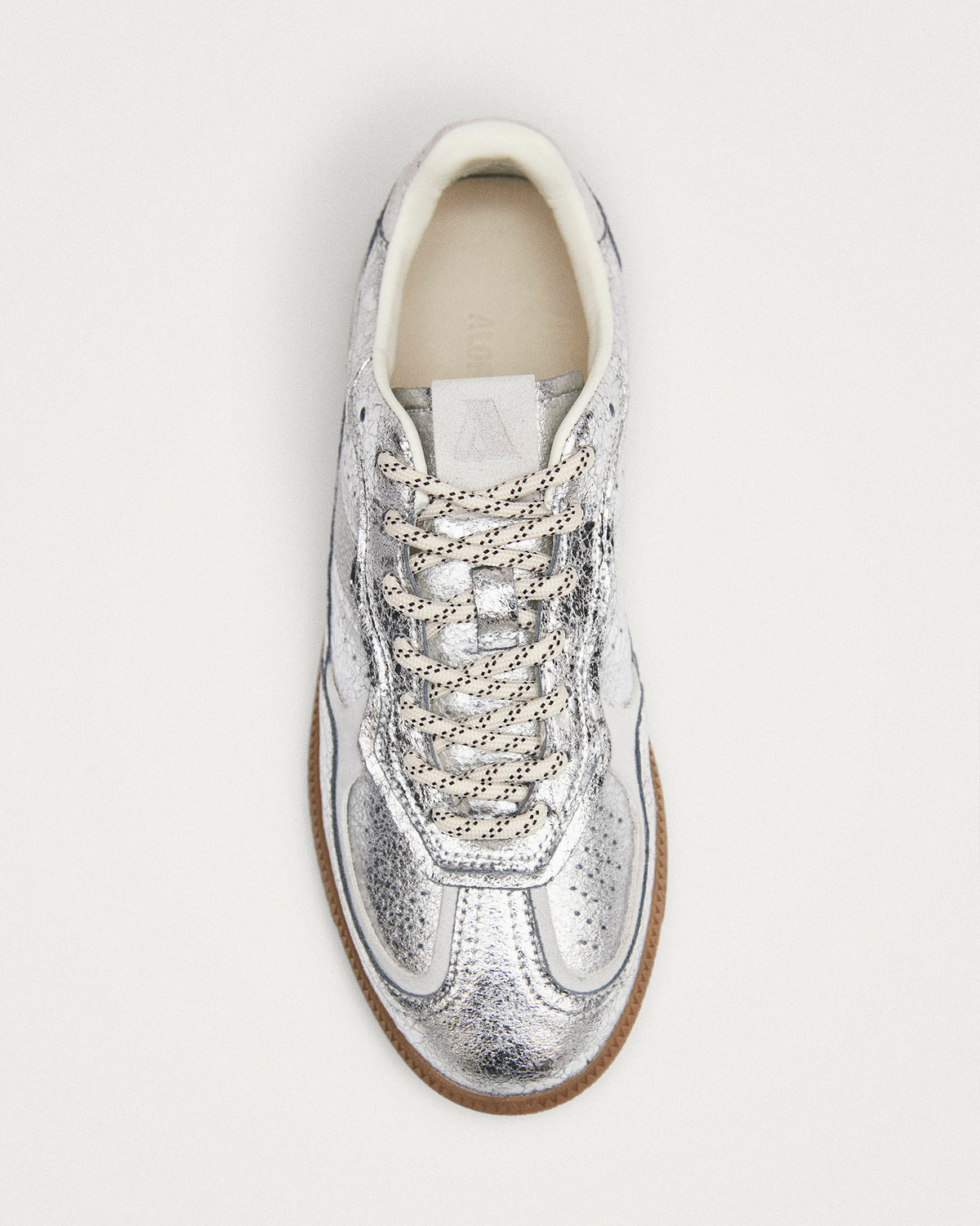 Silver Shimmer Rife Leather Trainers