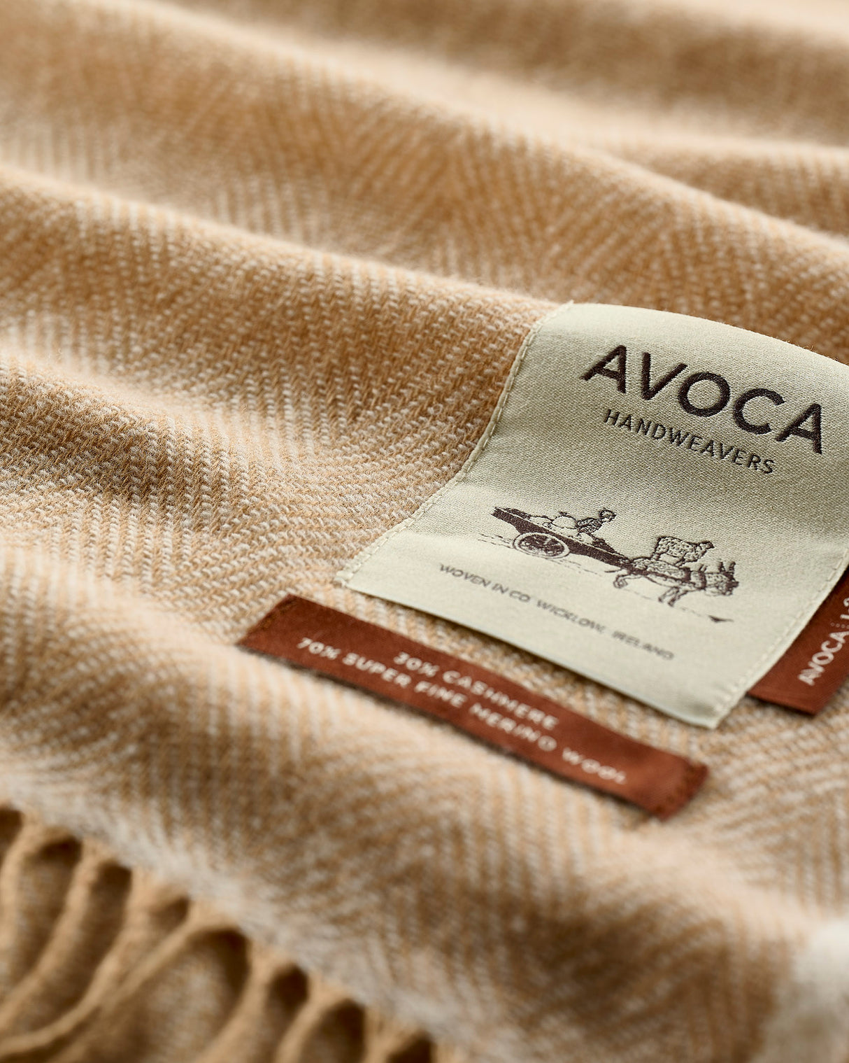 Camel Cashmere Wool Sandymount Scarf