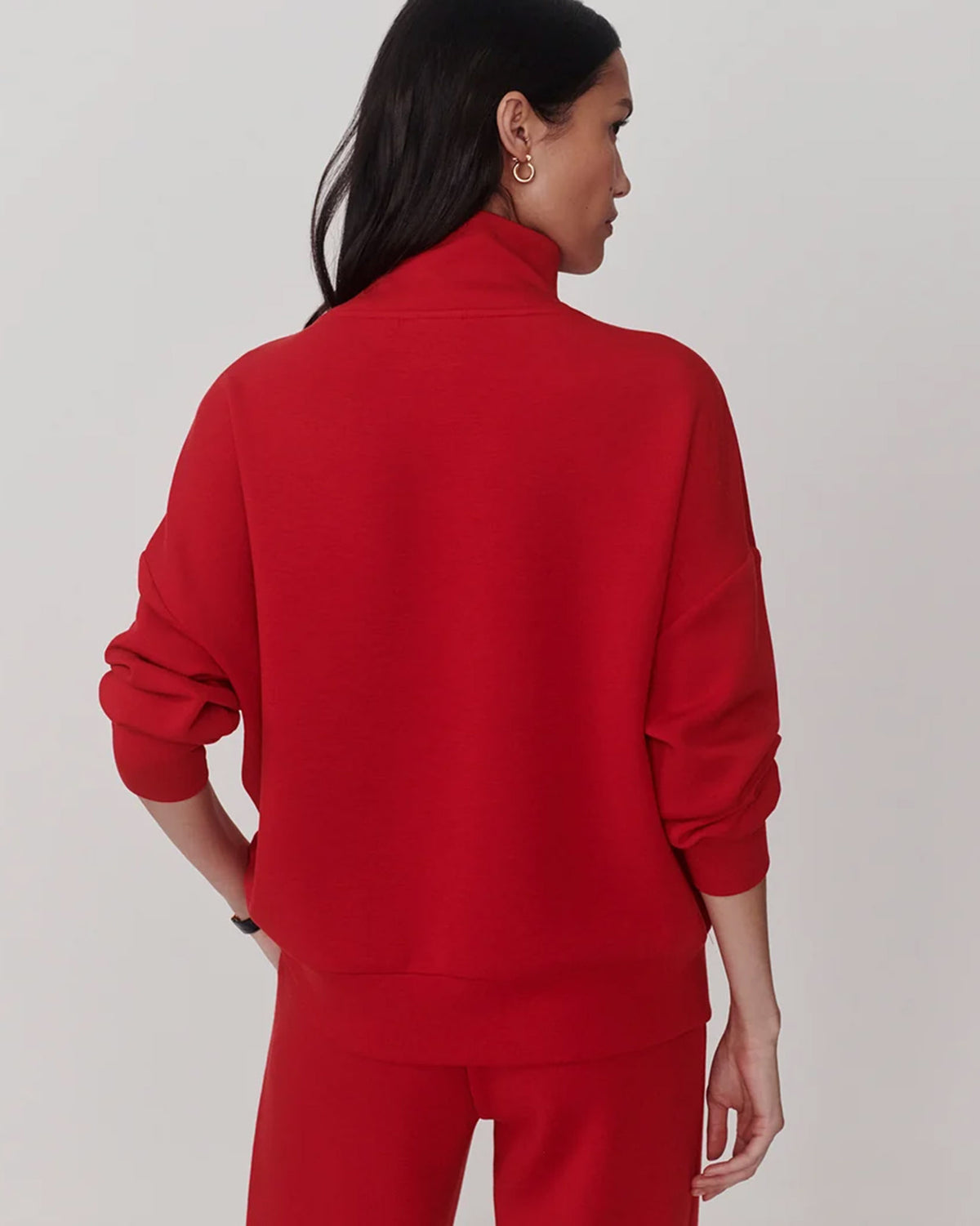 Red Marl Hawley Half Zip Sweatshirt