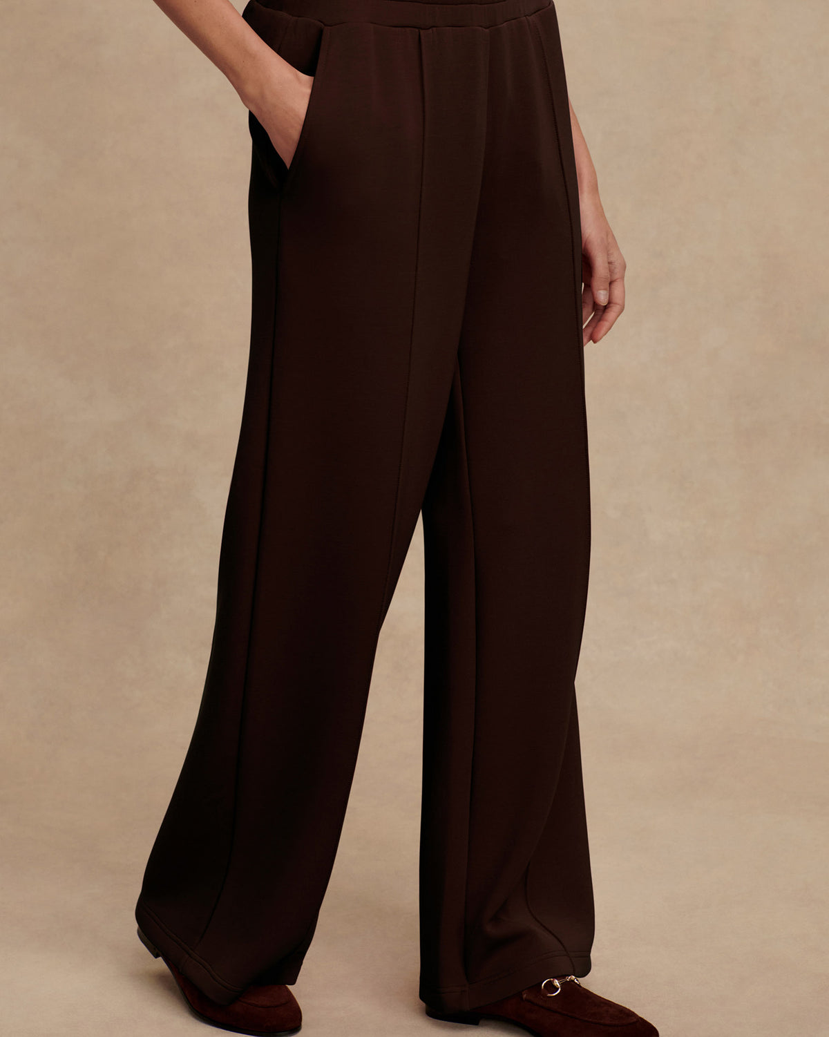 Coffee Bean Wide Leg Trousers