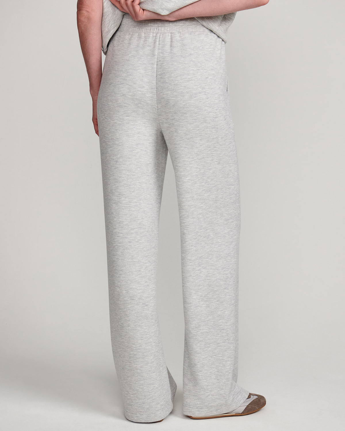 Light Grey Marl Wide Leg Trousers