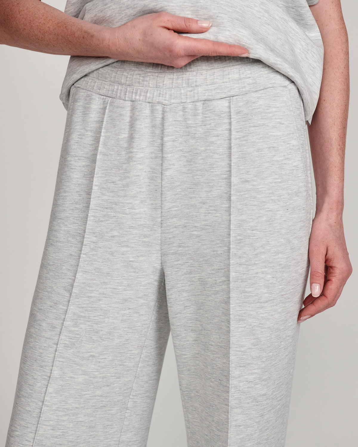 Light Grey Marl Wide Leg Trousers