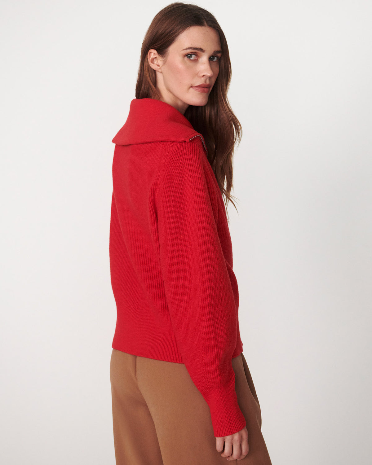 Washed Red Enrico Zip Knit Jacket