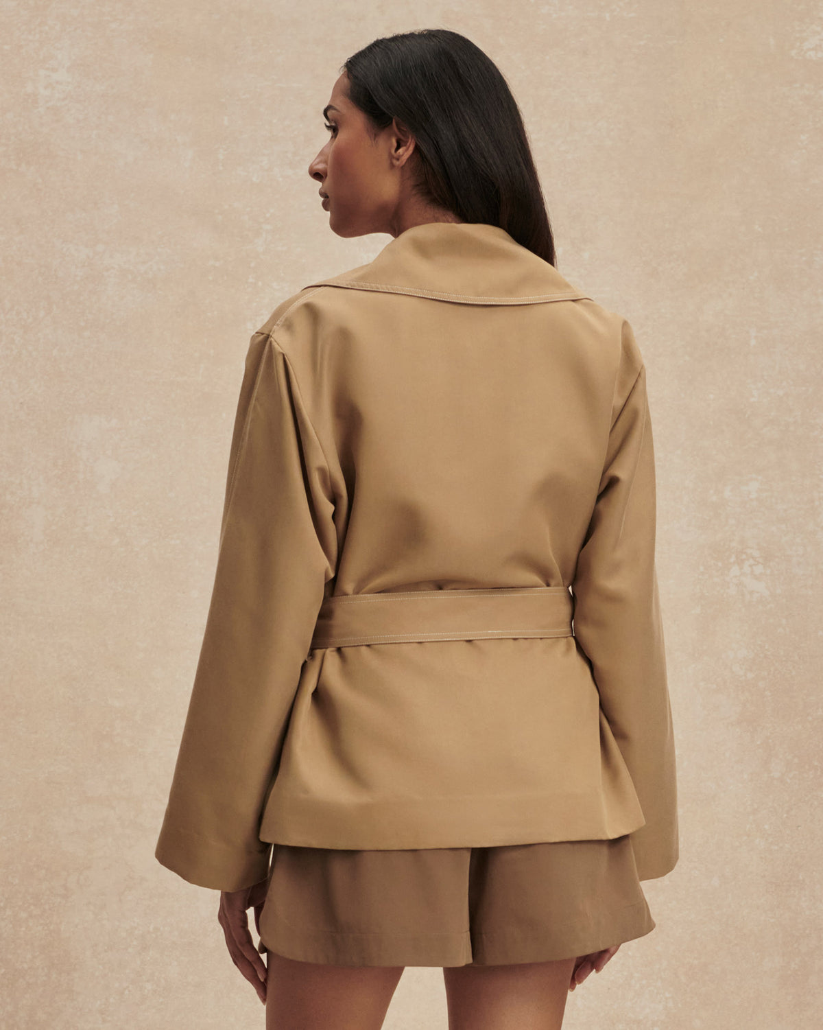 Light Tan Maddox Short Trench
