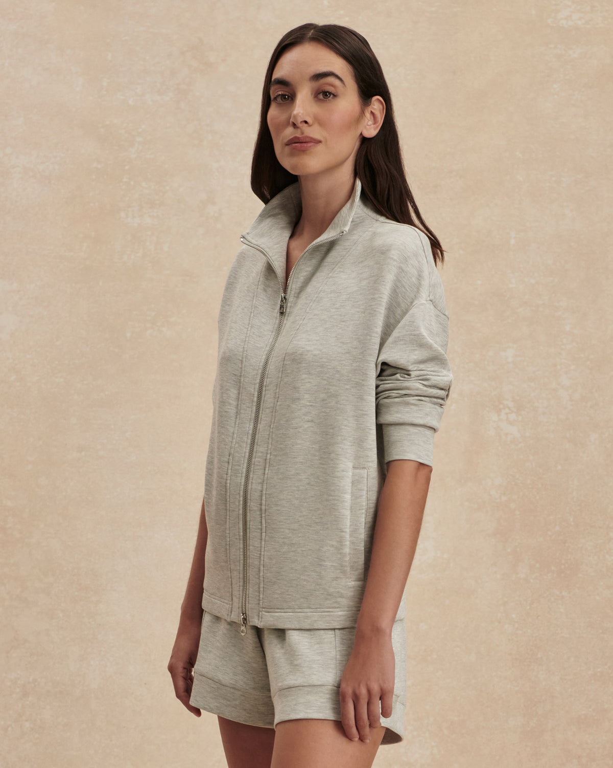 Light Grey Marl Zip Sweatshirt