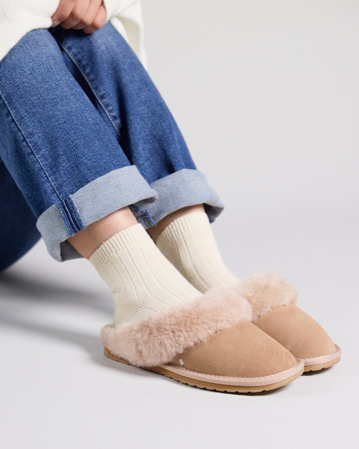 Camel Jolie Sheepskin Slippers