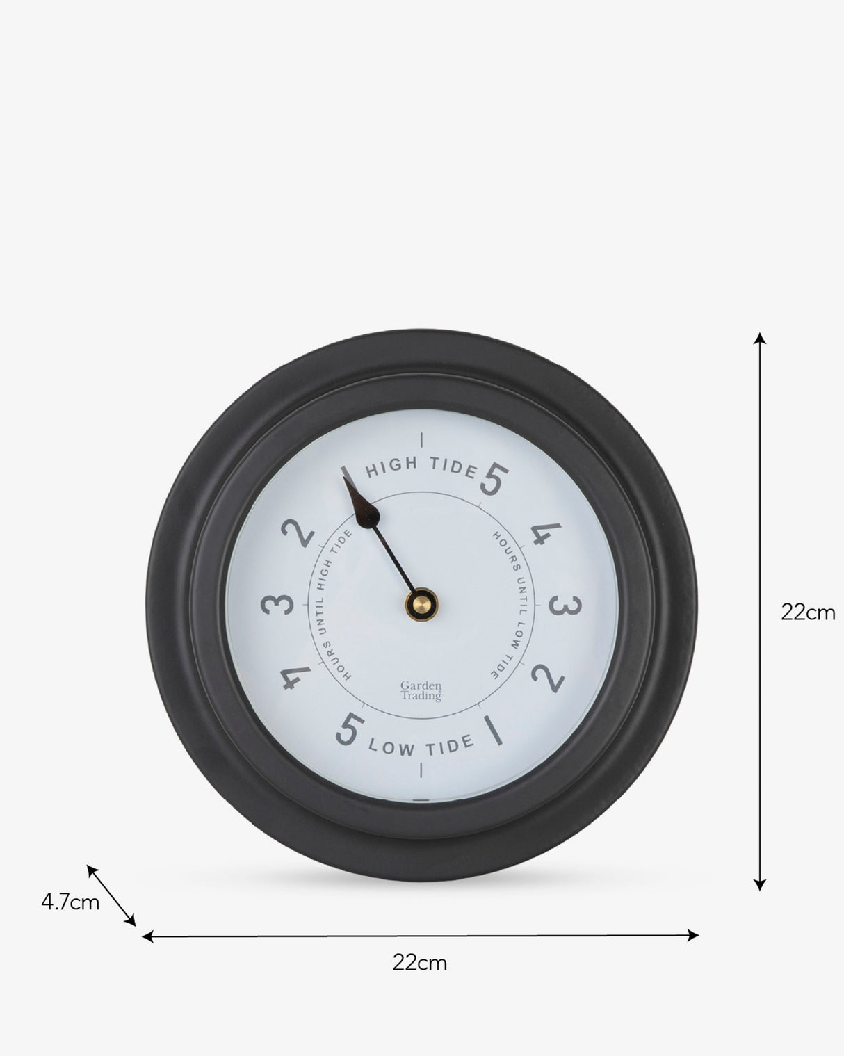 Carbon Narberth Powder Coated Steel Tide Clock