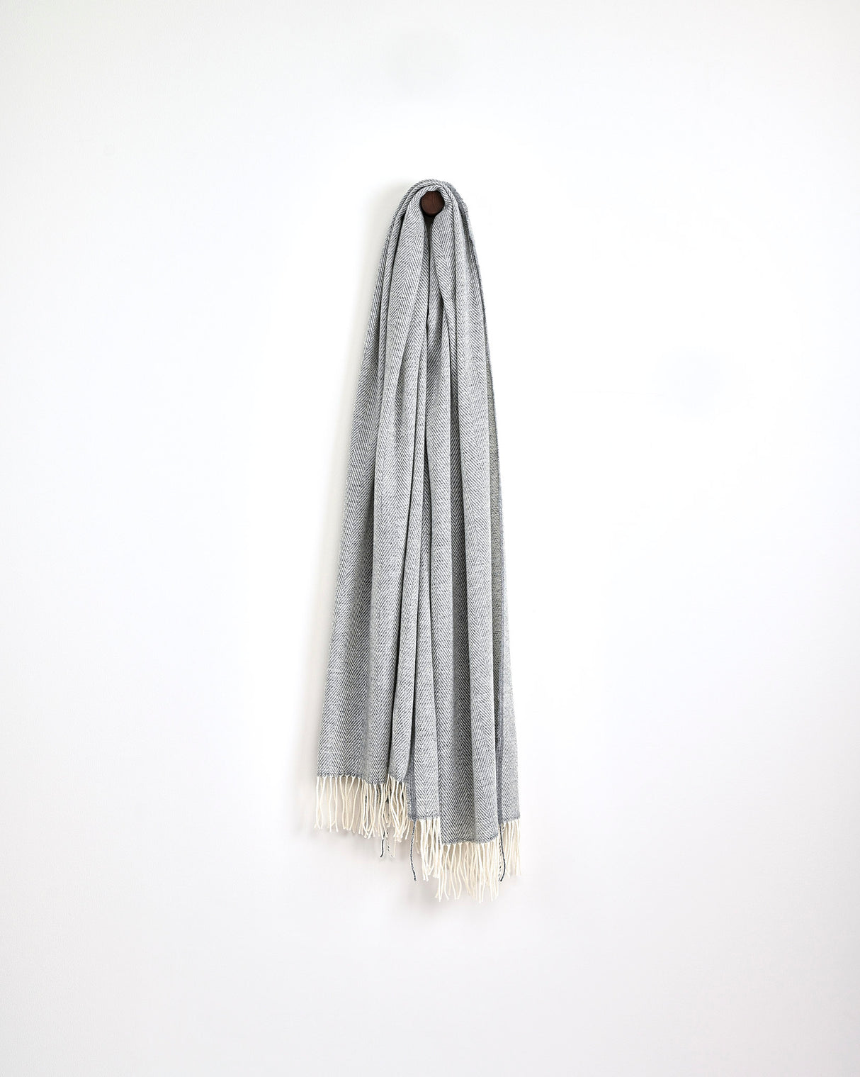 White & Grey Cashmere Wool Sandymount Scarf