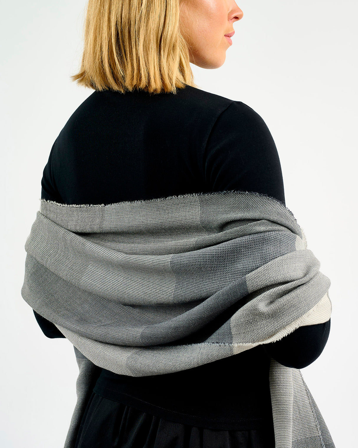 Grey Greystones Worsted Wool Wrap