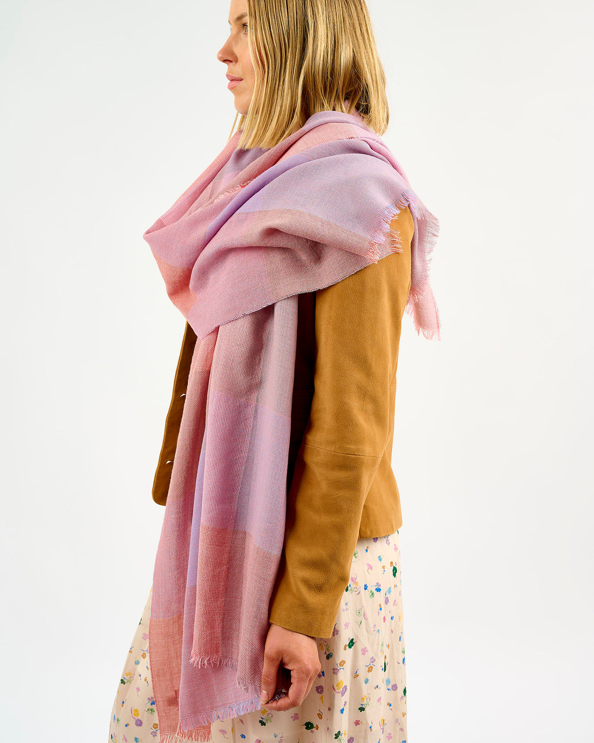 Melon Greystones Worsted Wool Wrap