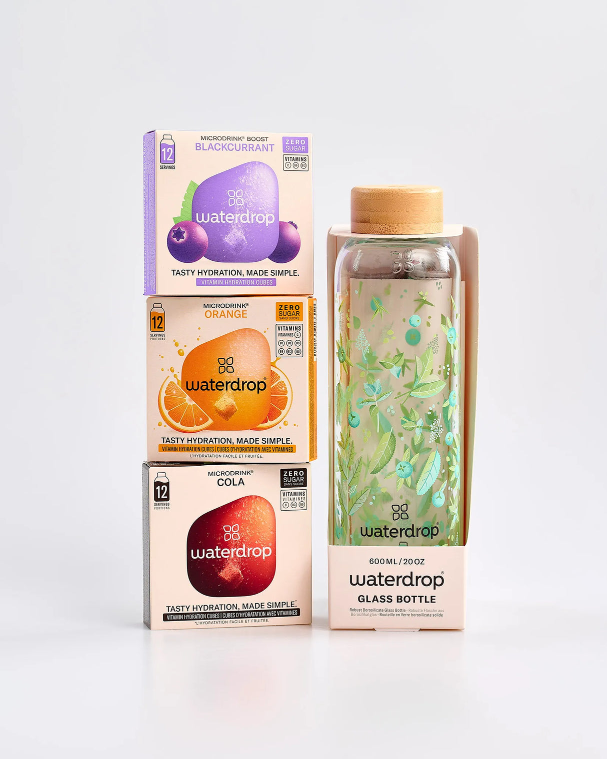 Waterdrop Avoca Exclusive Green Glass Bottle & 3 Pack Bundle