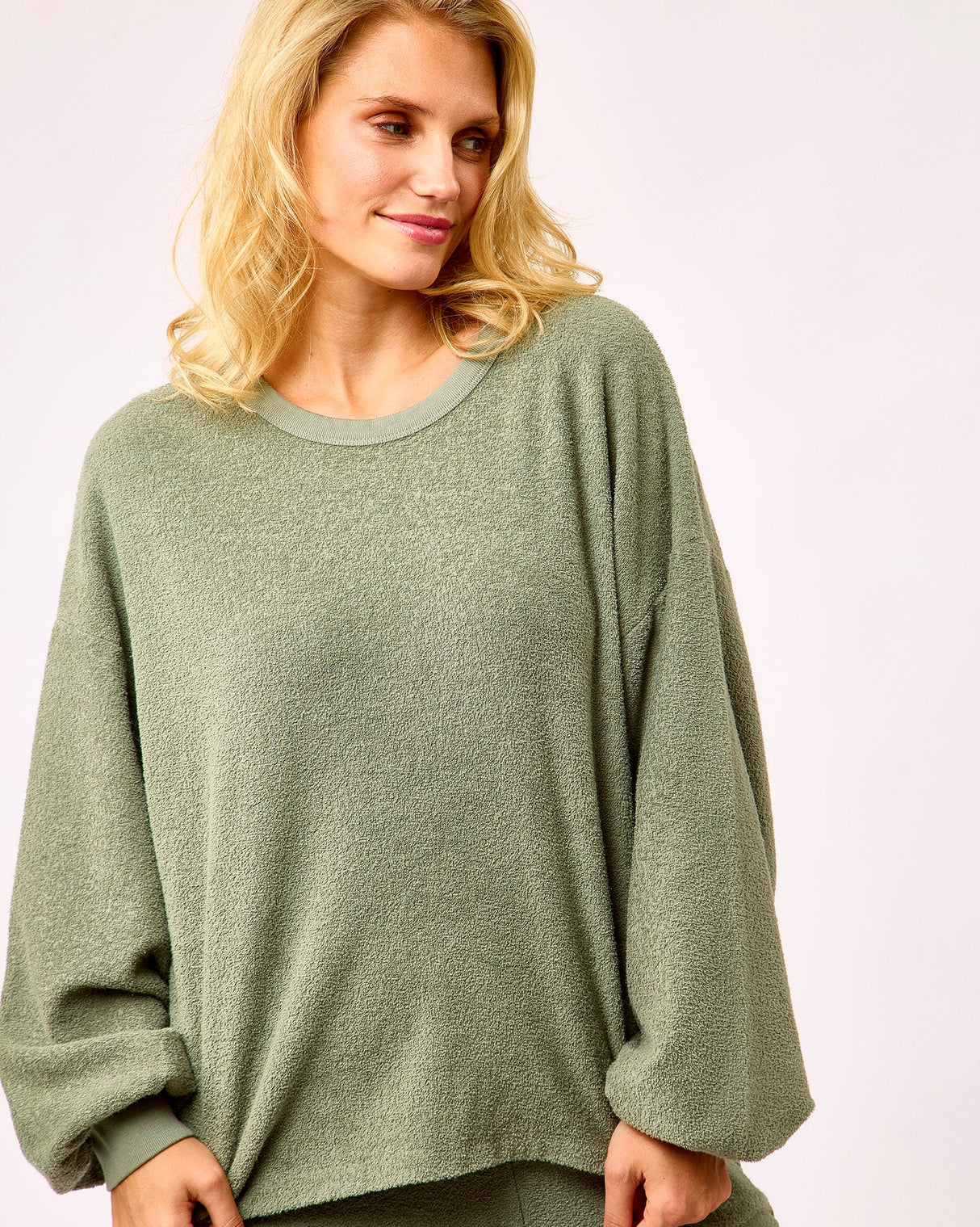 Clay-Green-Boby-Textured-Sweatshirt